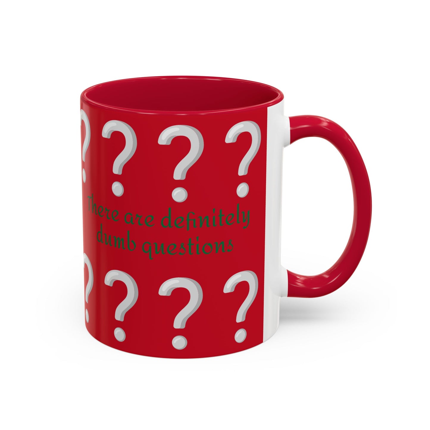 Funny Question Mark Coffee Mug - 11oz Red Mug for Quirky Conversations