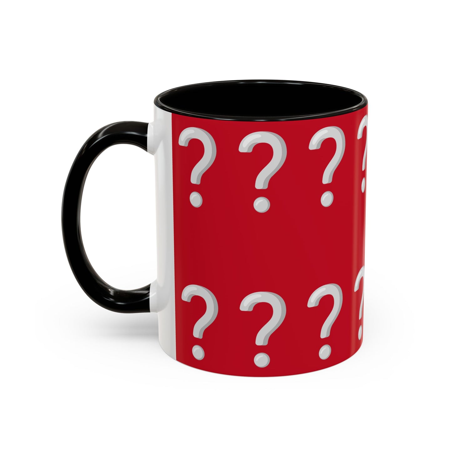 Funny Question Mark Coffee Mug - 11oz Red Mug for Quirky Conversations