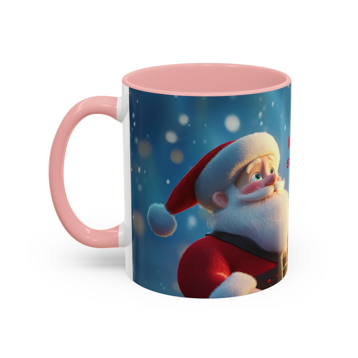 Funny Christmas Accent Coffee Mug - 'Hey Santa! Where should I stick the tree?'