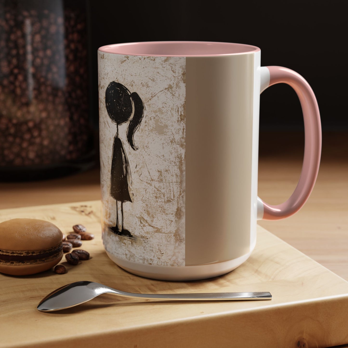 Artistic Accent Coffee Mug - Unique 11oz & 15oz Ceramic Cups with Inspirational Design