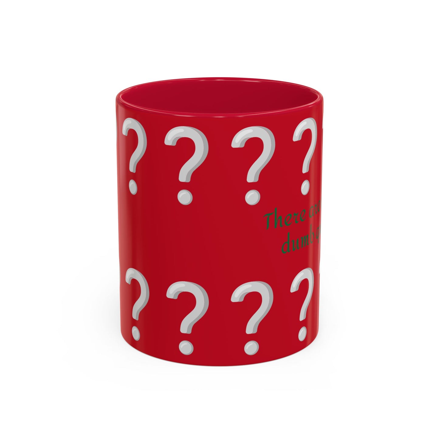 Funny Question Mark Coffee Mug - 11oz Red Mug for Quirky Conversations