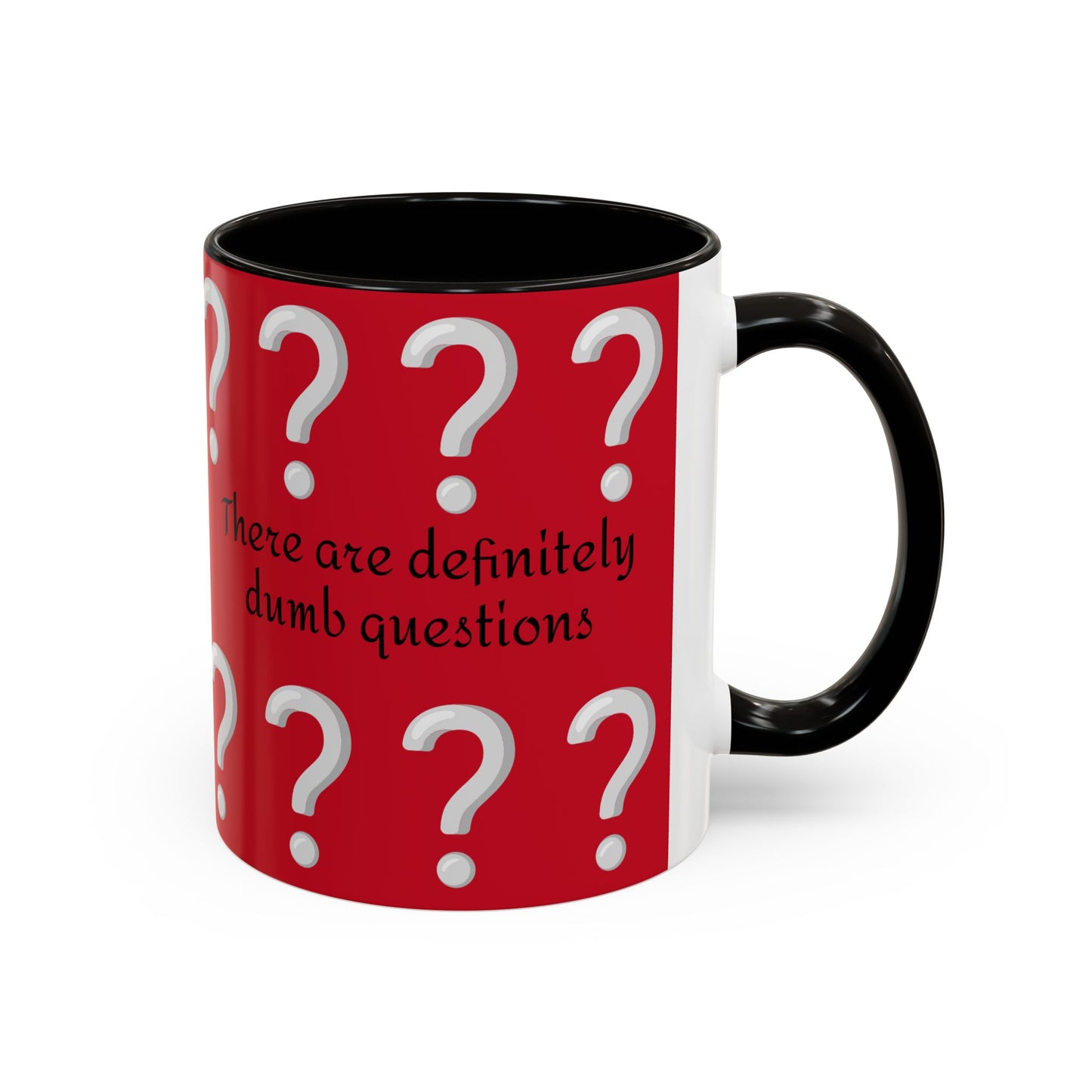 Funny Question Mark Coffee Mug - 11oz Red Mug for Quirky Conversations