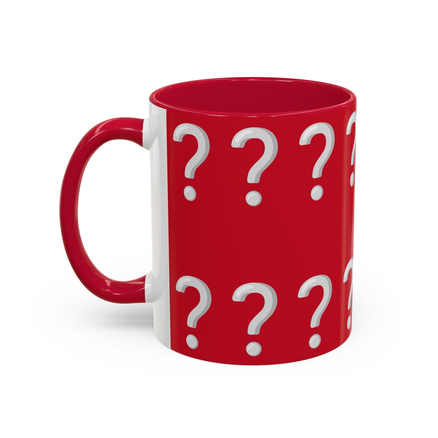 Funny Question Mark Coffee Mug - 11oz Red Mug for Quirky Conversations