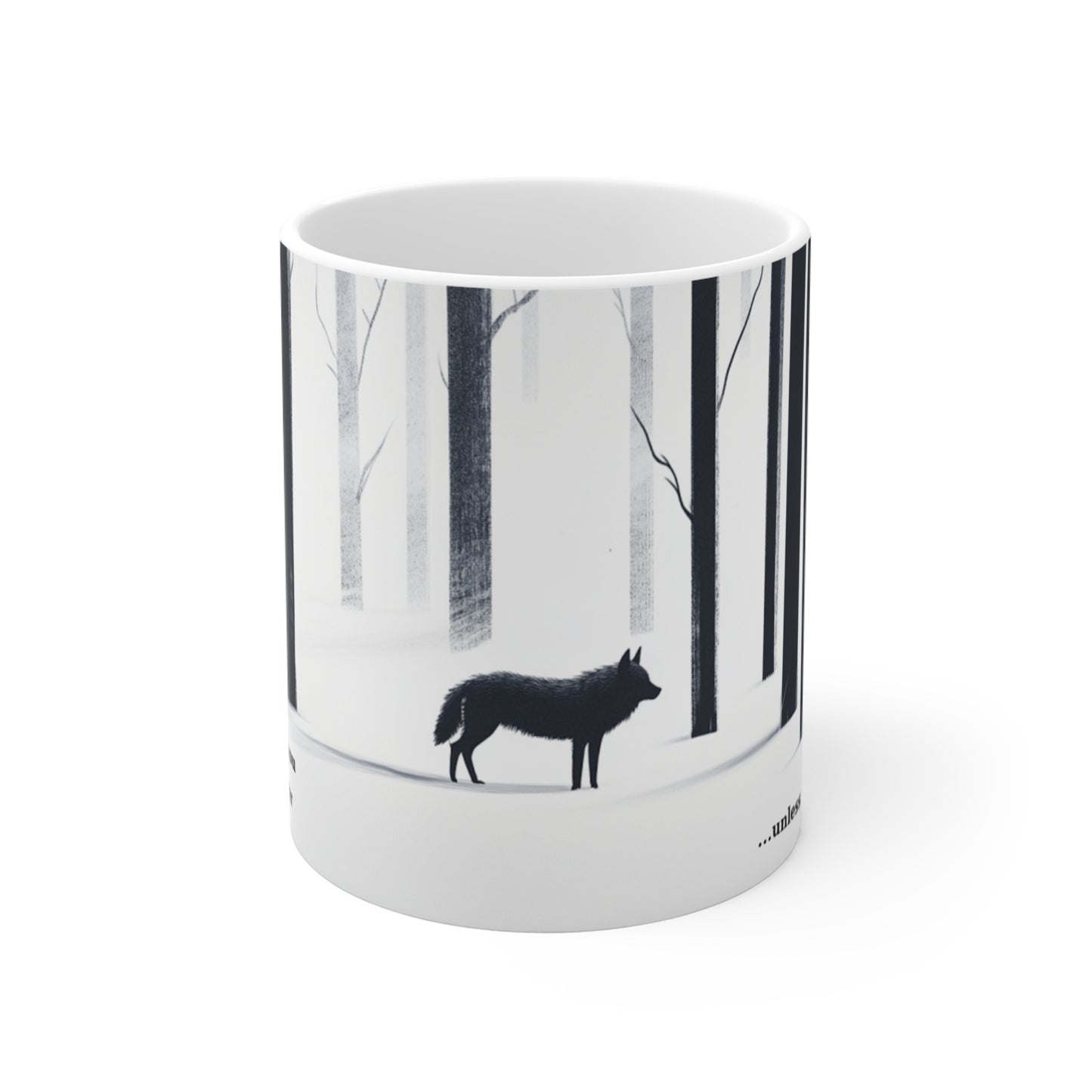 Inspiring Nature Mug – 11oz Coffee Cup with Wolf Design & Motivational Quote